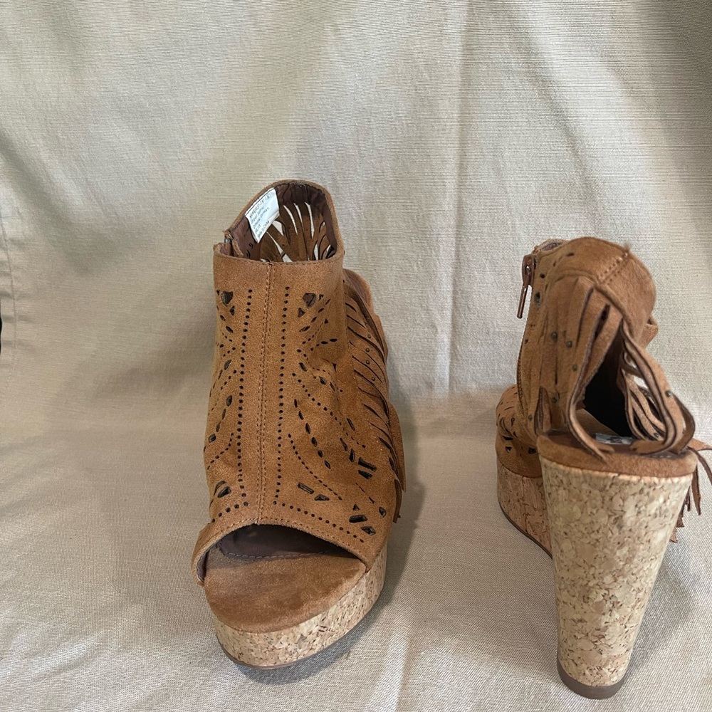 Faux suede sandals